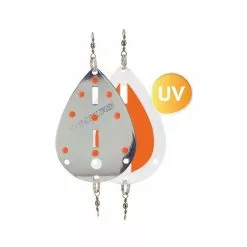 Dividalsblinken 70mm Sølv / Oransje UV Prikker - Waterlight