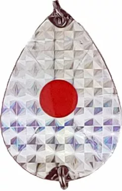 KalaKinn Sølv/Rød Prikk, 90mm (Bakside Rød M/Hvite Prikker)